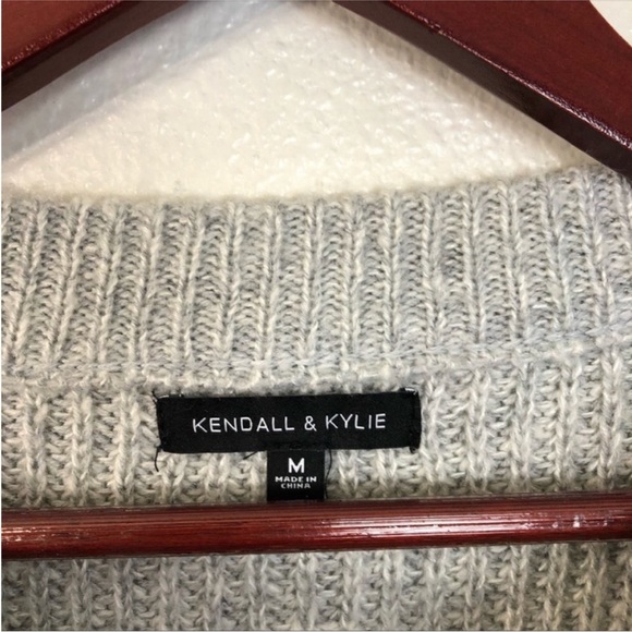 Kendall & Kylie Gray Knit Lace Up Sweater - Picture 12 of 14